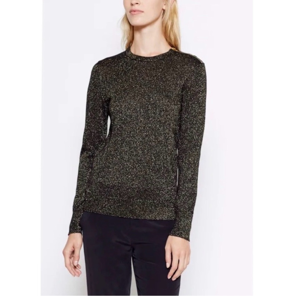 EQUIPMENT Odine Metallic Black and Gold Sweater XS